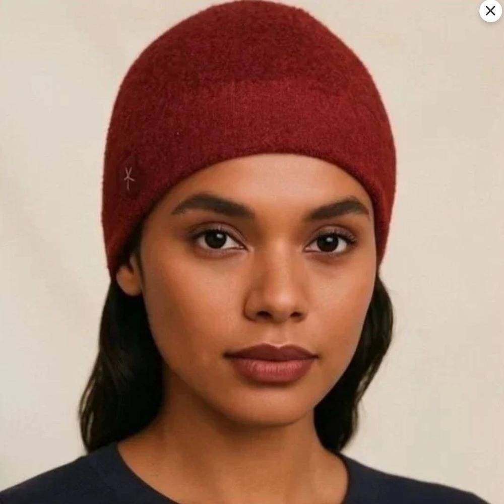 Barefoot Dreams CozyChic Lite Confetti Beanie Crimson Rosewood One Size Soft NWT